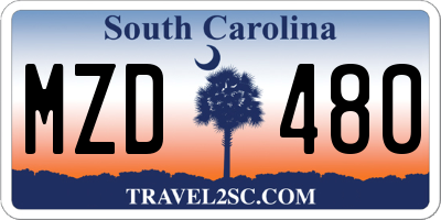 SC license plate MZD480