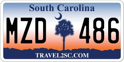 SC license plate MZD486