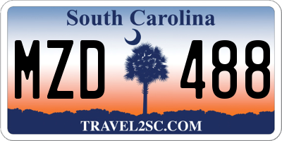 SC license plate MZD488