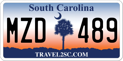 SC license plate MZD489