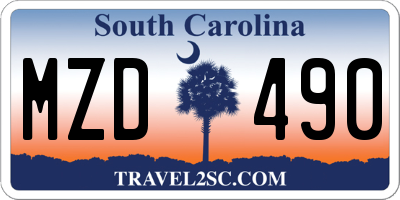 SC license plate MZD490