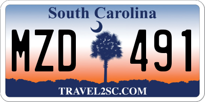 SC license plate MZD491