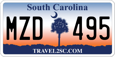 SC license plate MZD495