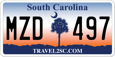SC license plate MZD497