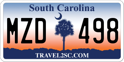 SC license plate MZD498