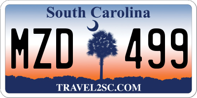 SC license plate MZD499