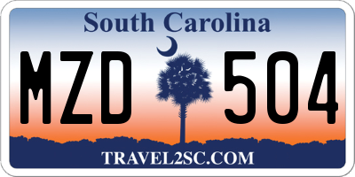 SC license plate MZD504