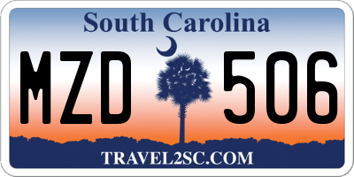 SC license plate MZD506