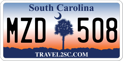 SC license plate MZD508