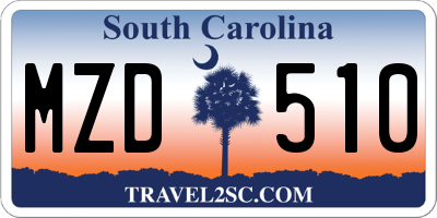 SC license plate MZD510