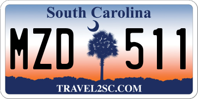SC license plate MZD511