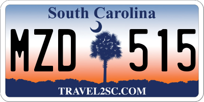 SC license plate MZD515