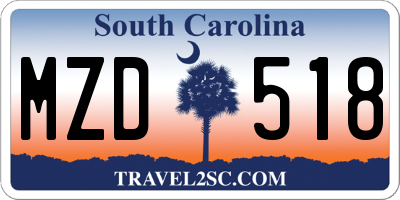SC license plate MZD518