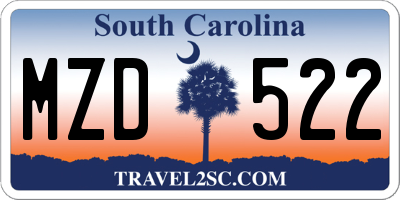 SC license plate MZD522
