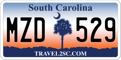 SC license plate MZD529