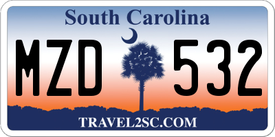 SC license plate MZD532