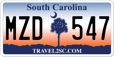 SC license plate MZD547