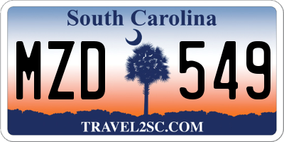SC license plate MZD549