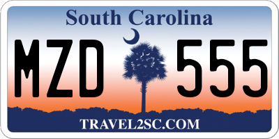 SC license plate MZD555