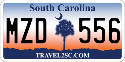 SC license plate MZD556