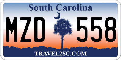 SC license plate MZD558