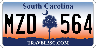 SC license plate MZD564