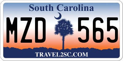 SC license plate MZD565
