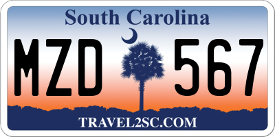 SC license plate MZD567
