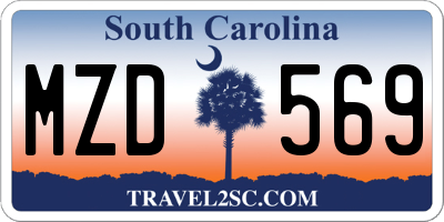 SC license plate MZD569