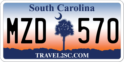 SC license plate MZD570