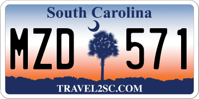 SC license plate MZD571