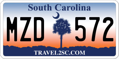 SC license plate MZD572