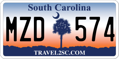 SC license plate MZD574