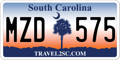 SC license plate MZD575