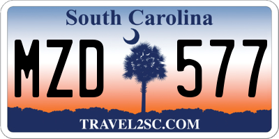 SC license plate MZD577