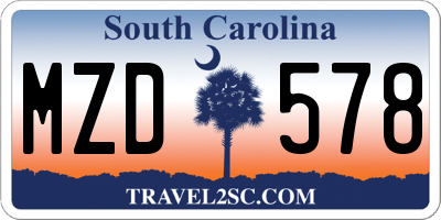 SC license plate MZD578