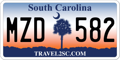 SC license plate MZD582
