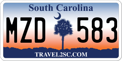 SC license plate MZD583