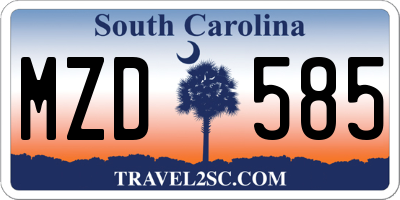 SC license plate MZD585