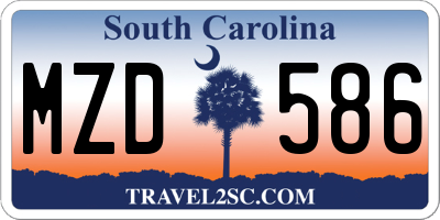 SC license plate MZD586