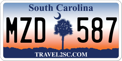 SC license plate MZD587