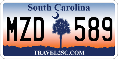 SC license plate MZD589