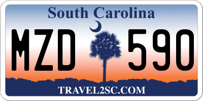 SC license plate MZD590