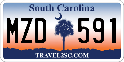 SC license plate MZD591