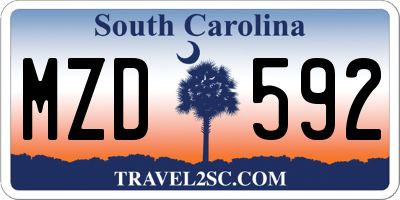 SC license plate MZD592