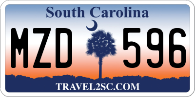 SC license plate MZD596