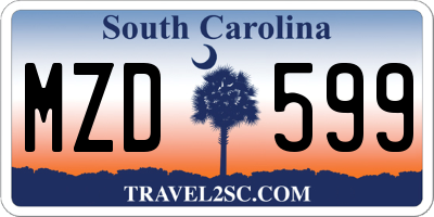SC license plate MZD599