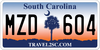 SC license plate MZD604