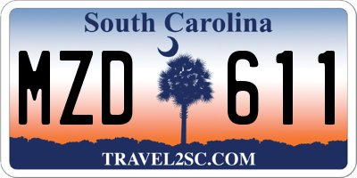 SC license plate MZD611