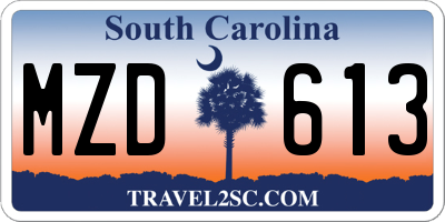 SC license plate MZD613